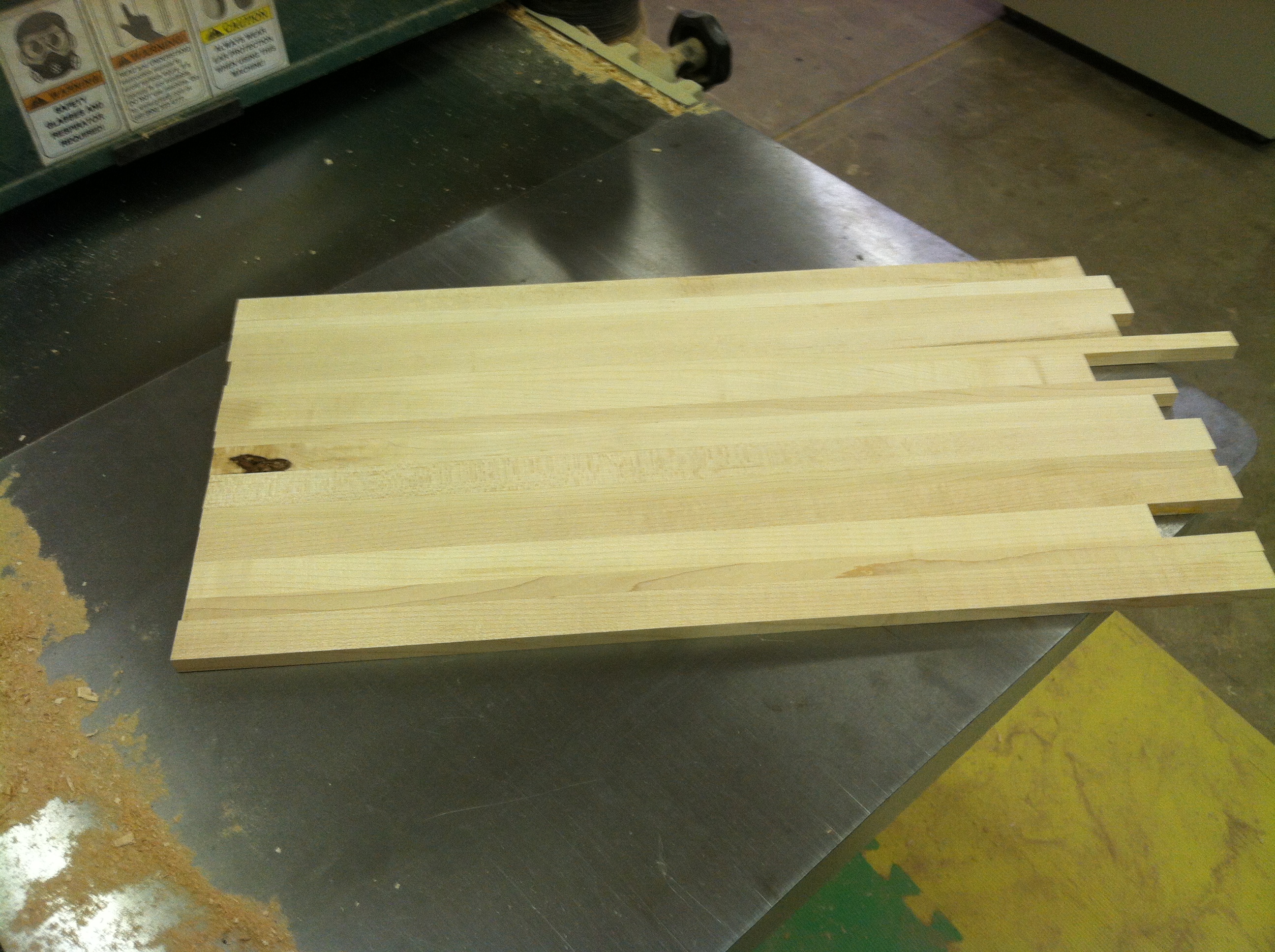 Maple wood glue up after it has been run through a wood planner