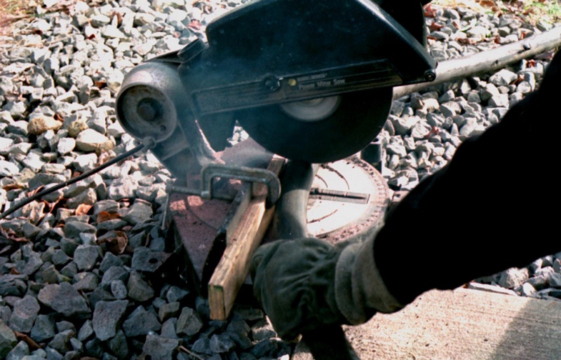 metal and wood chop saw